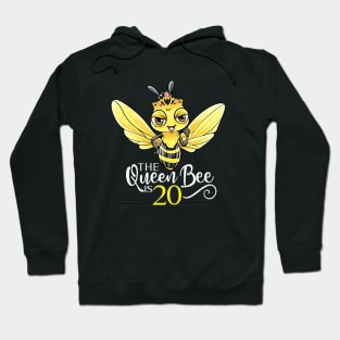 The Queen Bee Is 20 - 20th Birthday Hoodie